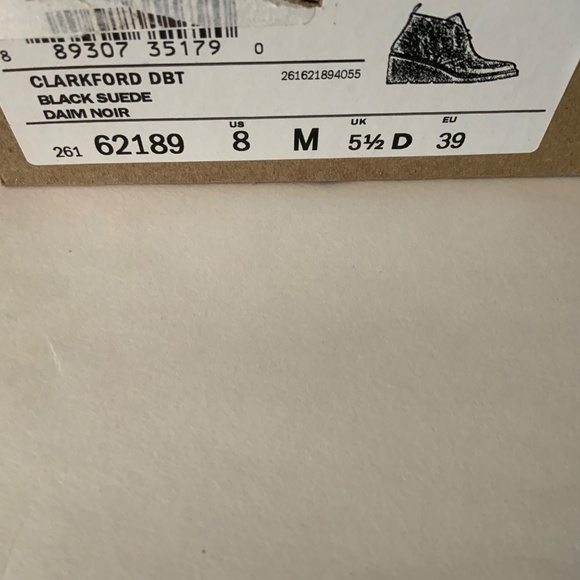 Clarks Clarkford DBT Black Suede Chukka Ankle Boots Leather Wedge heel Booties 8 - Picture 15 of 16